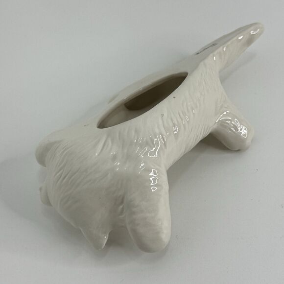 VTG Small White Kitty Cat Painted Glazed 1980 Signed Hobbyist Playful - Picture 8 of 8